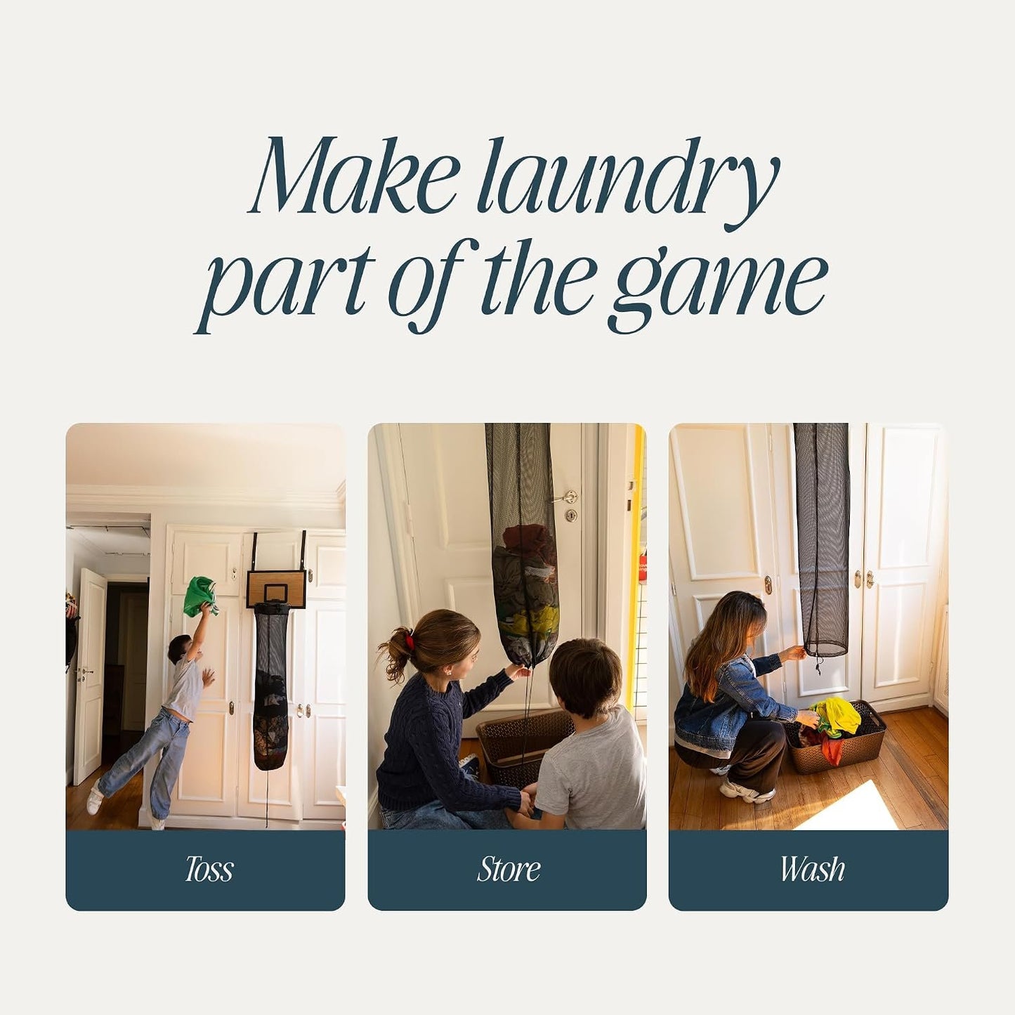 Over-the-Door Basketball Hoop Laundry Hamper