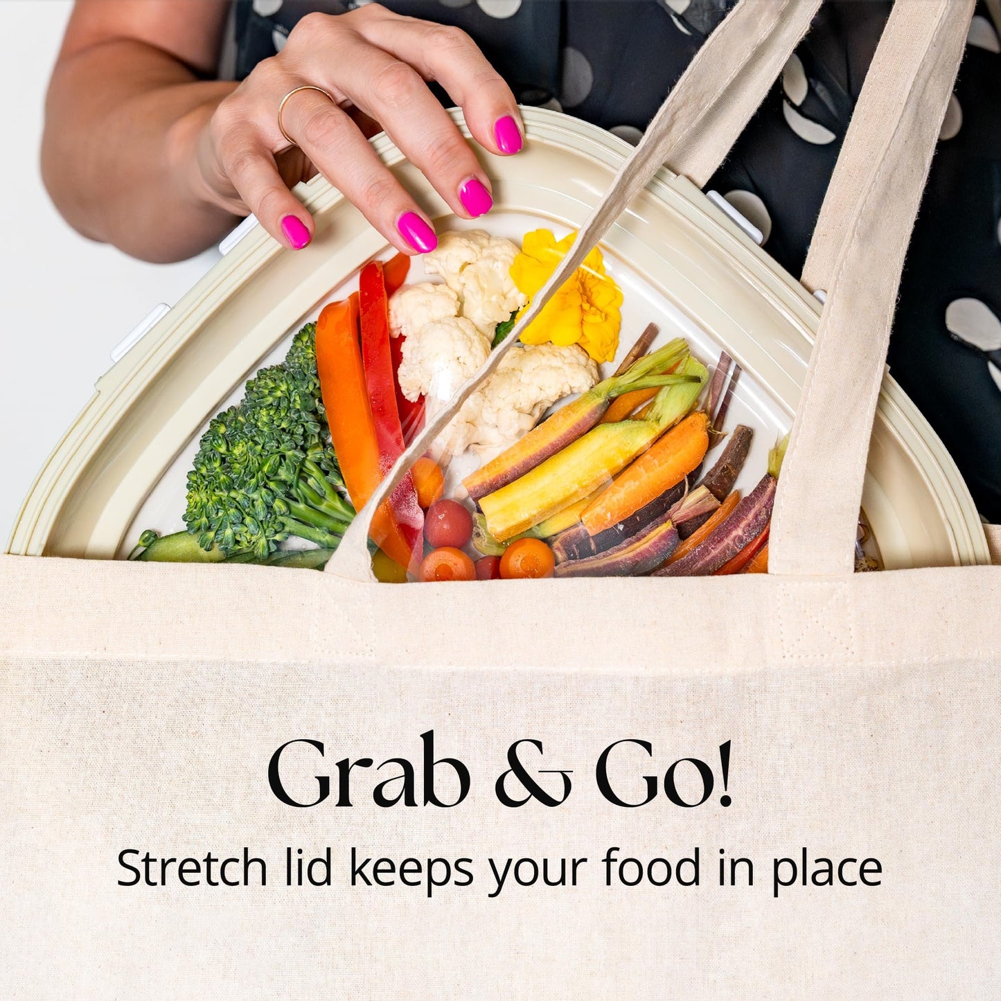 Reversible Stretch Lid Food Containers | BPA-Free, Freezer & Dishwasher Safe