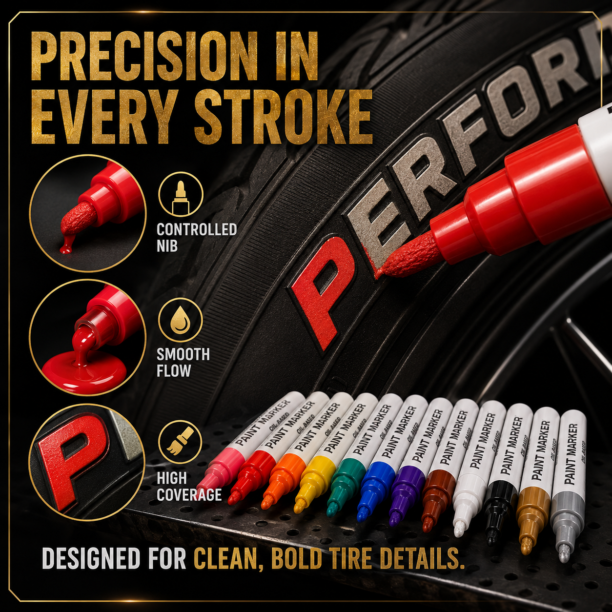 🔥Limited Time Promotion 50% OFF🔥Oil-Based Waterproof Tire Marker Pen（Single-color 5-pack）