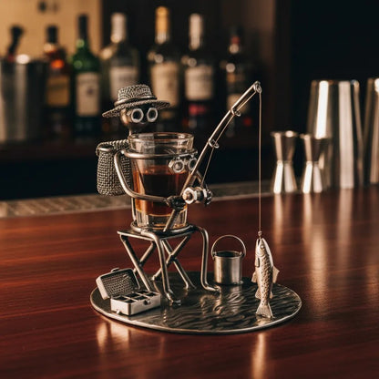 🏆 35K+ SOLD! Handcrafted Fisherman Shot Glass Holder | A Drink & a Story in One 🎣🥃