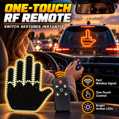 🖕 Wireless Car LED Gesture Light – Express Yourself on the Road Instantly!