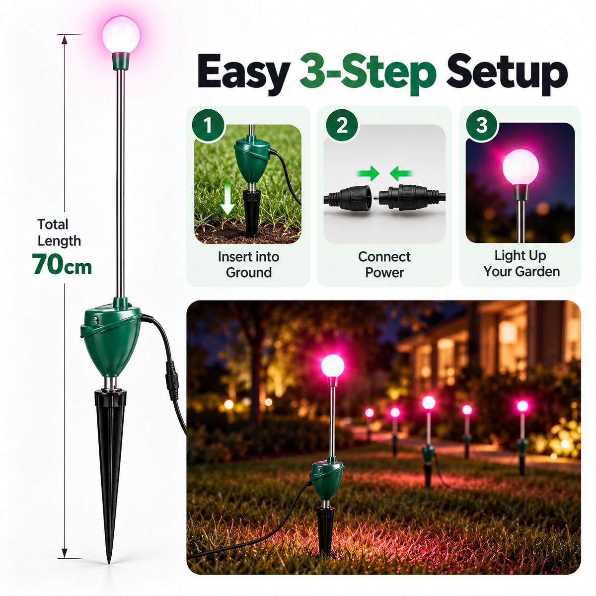 RGB Dancing Firefly Garden Lights – 7-Color Motorized Outdoor Landscape Stake Lights