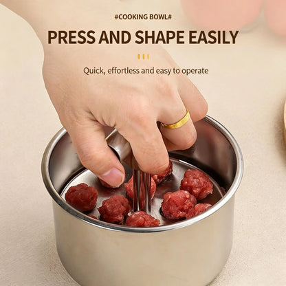 🔥Flash Sale 49% OFF✨ Upgrade 6/12‑Hole Manual Meatball Maker Tool, Stainless Steel Meatball Mold, Home Kitchen Cooking Gadget