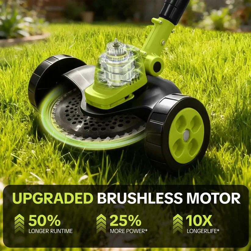 German Precision Craftsmanship 3-in-1 Cordless Lawn Mower with 2×21V Batteries, Eco Emission-Free Electric Grass Cutting Tool