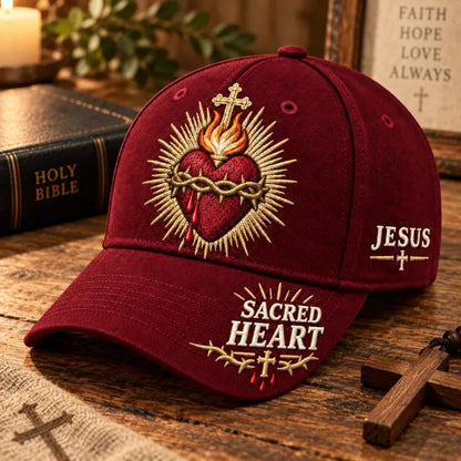 ❤️Sacred Heart of Jesus Faith Baseball Cap✝️Wear Your Faith. Carry His Love.