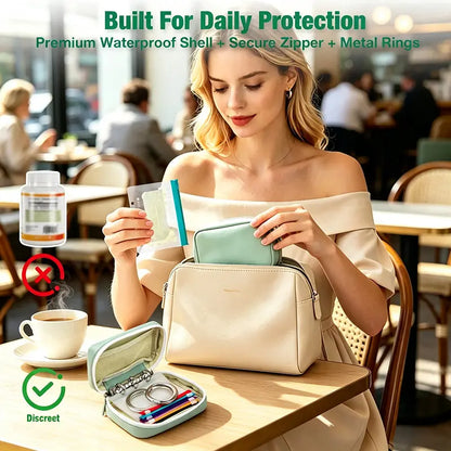 🔥49% OFF Waterproof A8 Pill Pouch Set, 14 Reusable Zippered Pill Bags, 7–14 Day Medication Organizer with Color-Coded Labels for Vitamins & Fish Oils