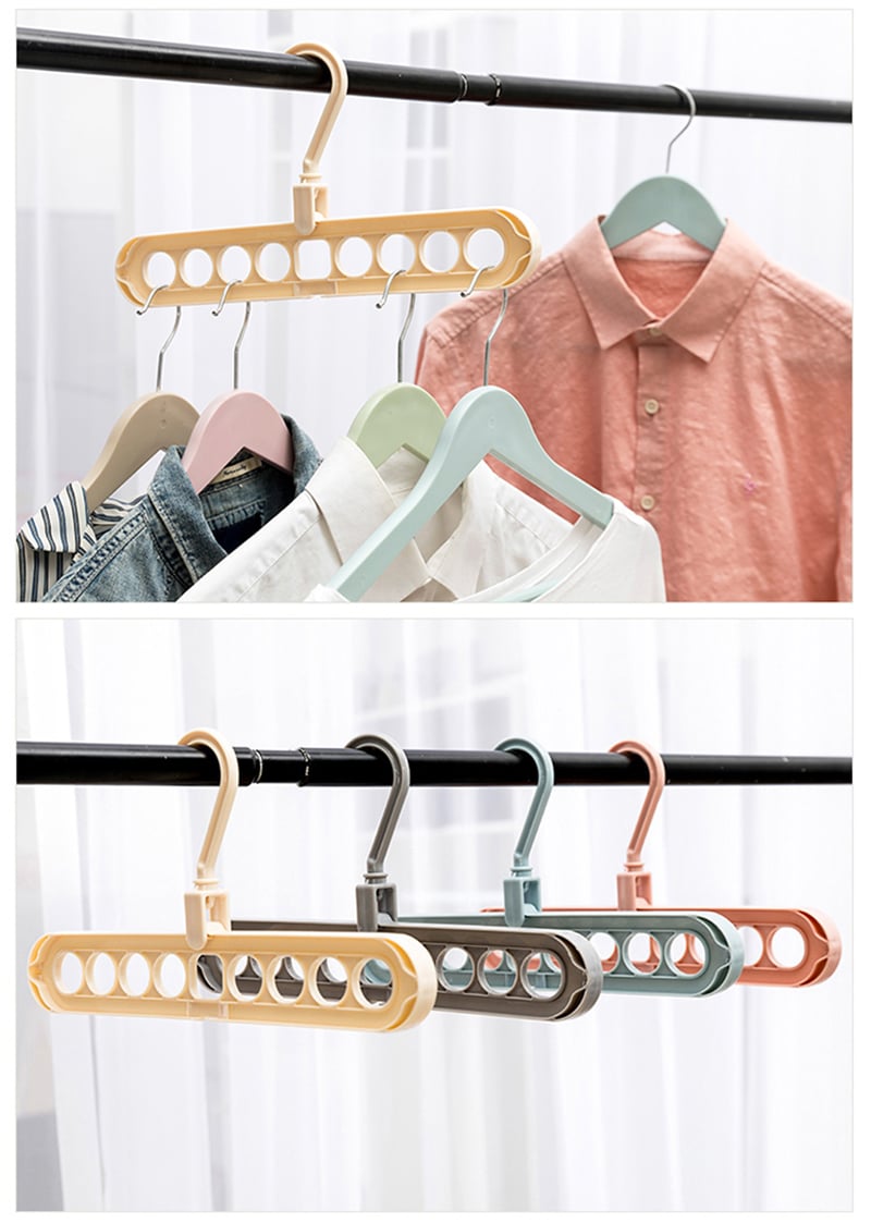 9-in-1 Space Saver! –🤩Rotating Windproof Clothes Organizer (2pcs)
