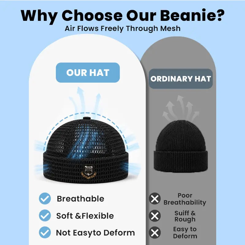 🧢 50% OFF 3-Pack Unisex Lightweight Mesh Beanies – Breathable Summer Skull Caps