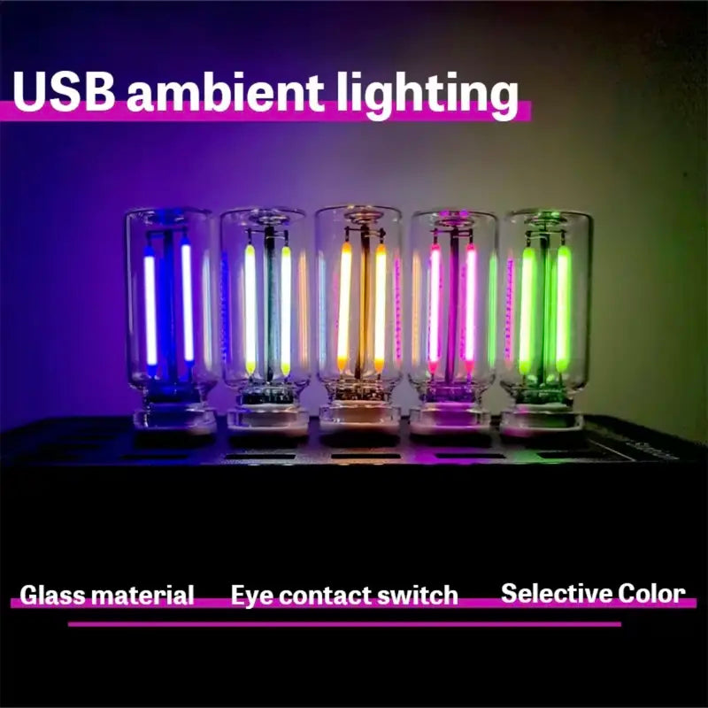 Car USB Touch Dimmable LED Filament Night Light
