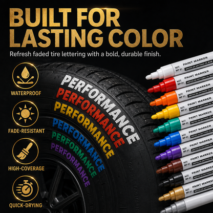 🔥Limited Time Promotion 50% OFF🔥Oil-Based Waterproof Tire Marker Pen（Single-color 5-pack）