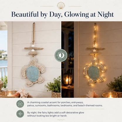 Lighted Coastal Sea Turtle Hanging Wall Decor
