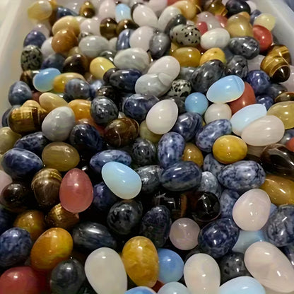 🌈 10Pcs Easter Egg Stones | Crystal Polished Gemstone Eggs | DIY Home Decor Accents | Unique Birthday & Holiday Gifts for Family 🎁✨