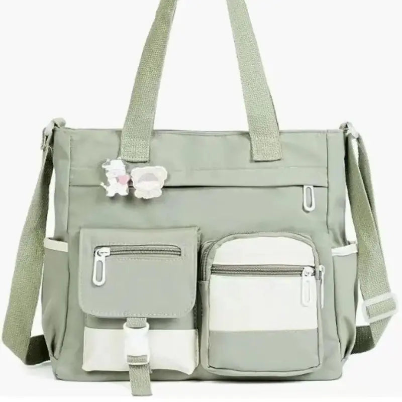Canvas Tote Bag for Women, Multi Pocket Crossbody Shoulder Bag