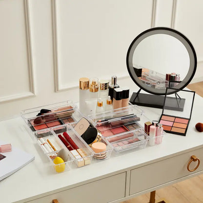 Vanity Drawer Organizer for Makeup, Jewelry & Gadgets (Silicone Tabs Not Included)
