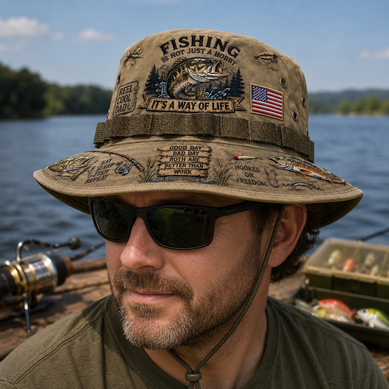 🎁🇺🇸 Last Day Promo: 49% OFF 🎣 Fishing Is a Way of Life Boonie Hat