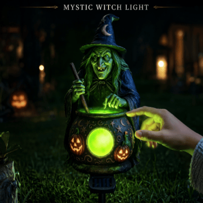 💥LAST DAY 50% OFF🏆Halloween Solar Witch Cauldron Garden Stake Light🧙✨