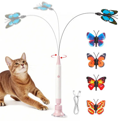 Butterfly Shape Spinning Cat Interactive Toy