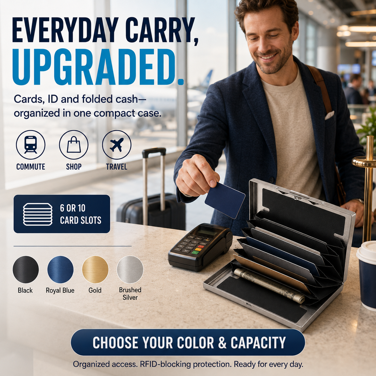 🔥 49% OFF RFID-Blocking Stainless Steel Card Wallet 🔒 Slim, Secure & Pocket-Ready
