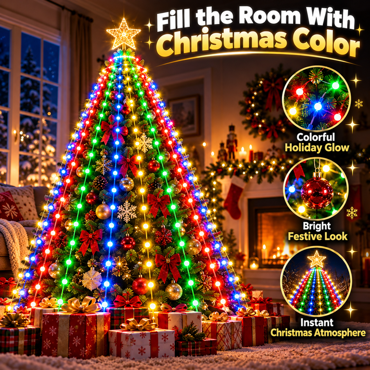 🎄 Christmas Tree Canopy Lights – Easy Full-Tree Holiday Light Display