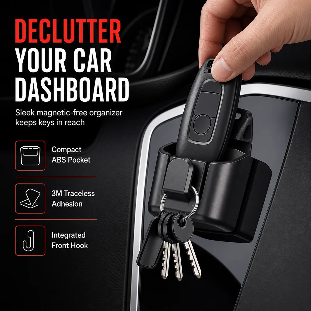 💯 Car Key Fob Holder with Hook