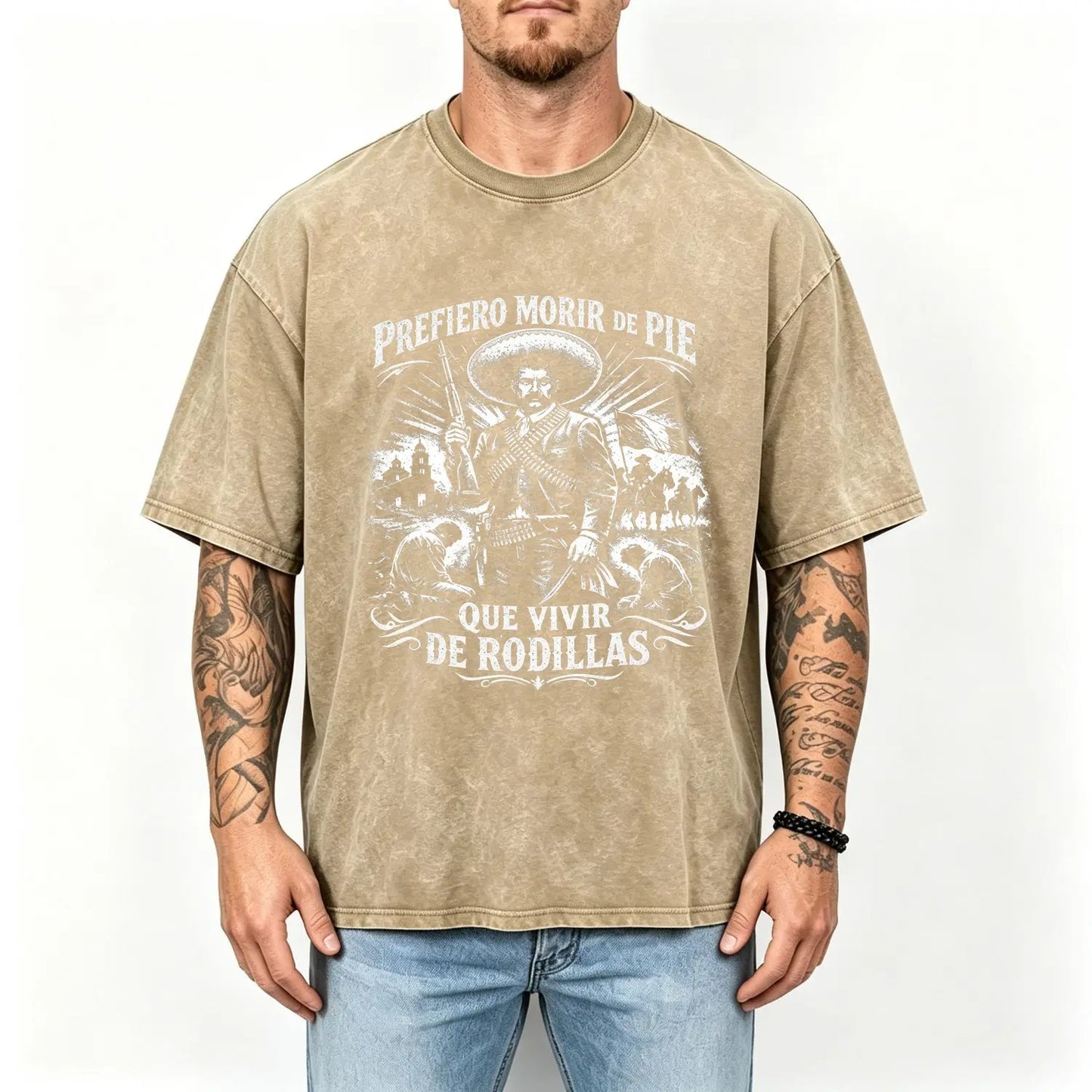 🇲🇽 Emiliano Zapata Graphic Tee – 100% Cotton Oversized Vintage-Style T-Shirt