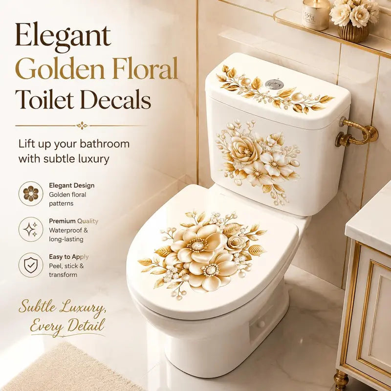 3 Piece Bathroom Toilet Sticker Set