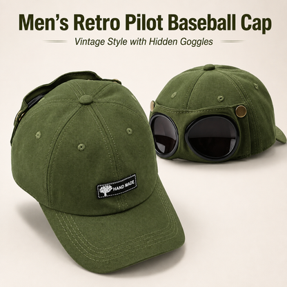 🕶️ 50% OFF Men's Retro Pilot Baseball Cap ✈️ Glasses-Ready Statement Style