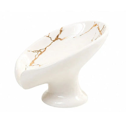 🎉 Ceramic Self-Draining Leaf Soap Dish