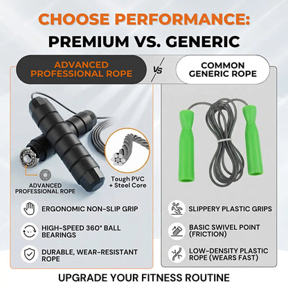 Weighted Speed Jump Rope – Adjustable Steel Cable with Ball Bearings for Fitness & Cardio