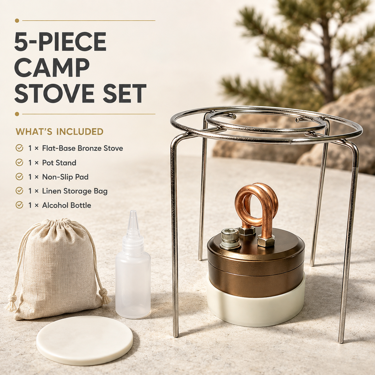 🔥 Self-Pressurized Alcohol Stove – Lightweight Aluminum & Copper Burner for Hiking, Survival & Camping 🏕️✨