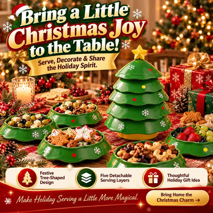 🔥HOT SALE-🎄5-Layer Christmas Tree Serving Tray – Stackable Snack & Dip Bowls, Festive Holiday Table Decor & Christmas Gift 🎁