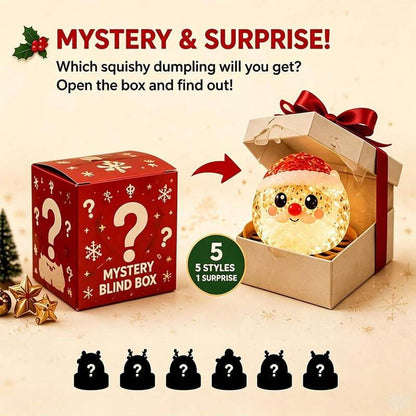 🔥 Limited-Time 49% OFF 🎄 Christmas Mystery Dumpling Squishy Blind Box 🎁 Cute Holiday Surprise Gift
