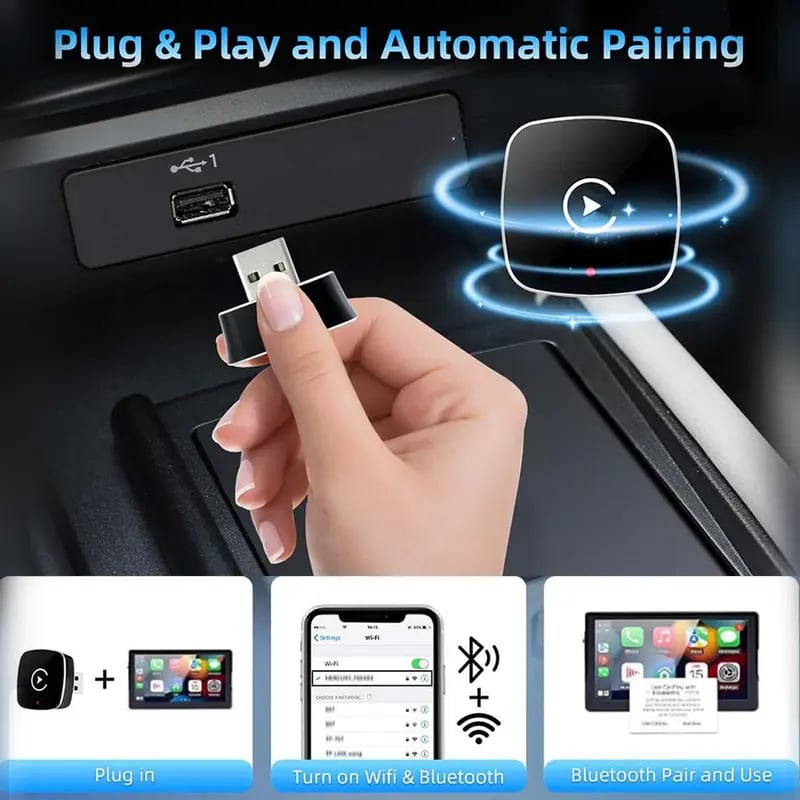 49% OFF💥 Mini Wireless CarPlay/Android Auto Adapter