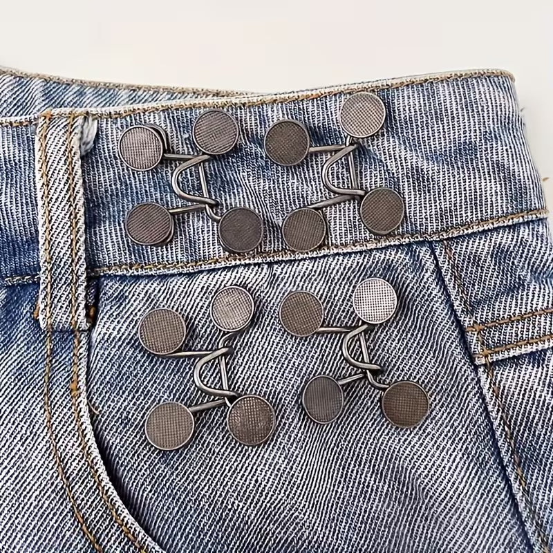 👖8 Pcs Adjustable Jean Waist Tightener | Women's Pants Fashion Metal Button Pin