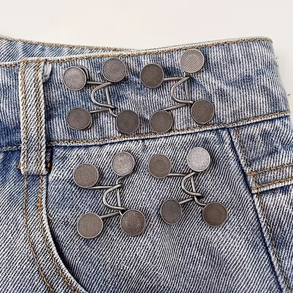 👖8 Pcs Adjustable Jean Waist Tightener | Women's Pants Fashion Metal Button Pin