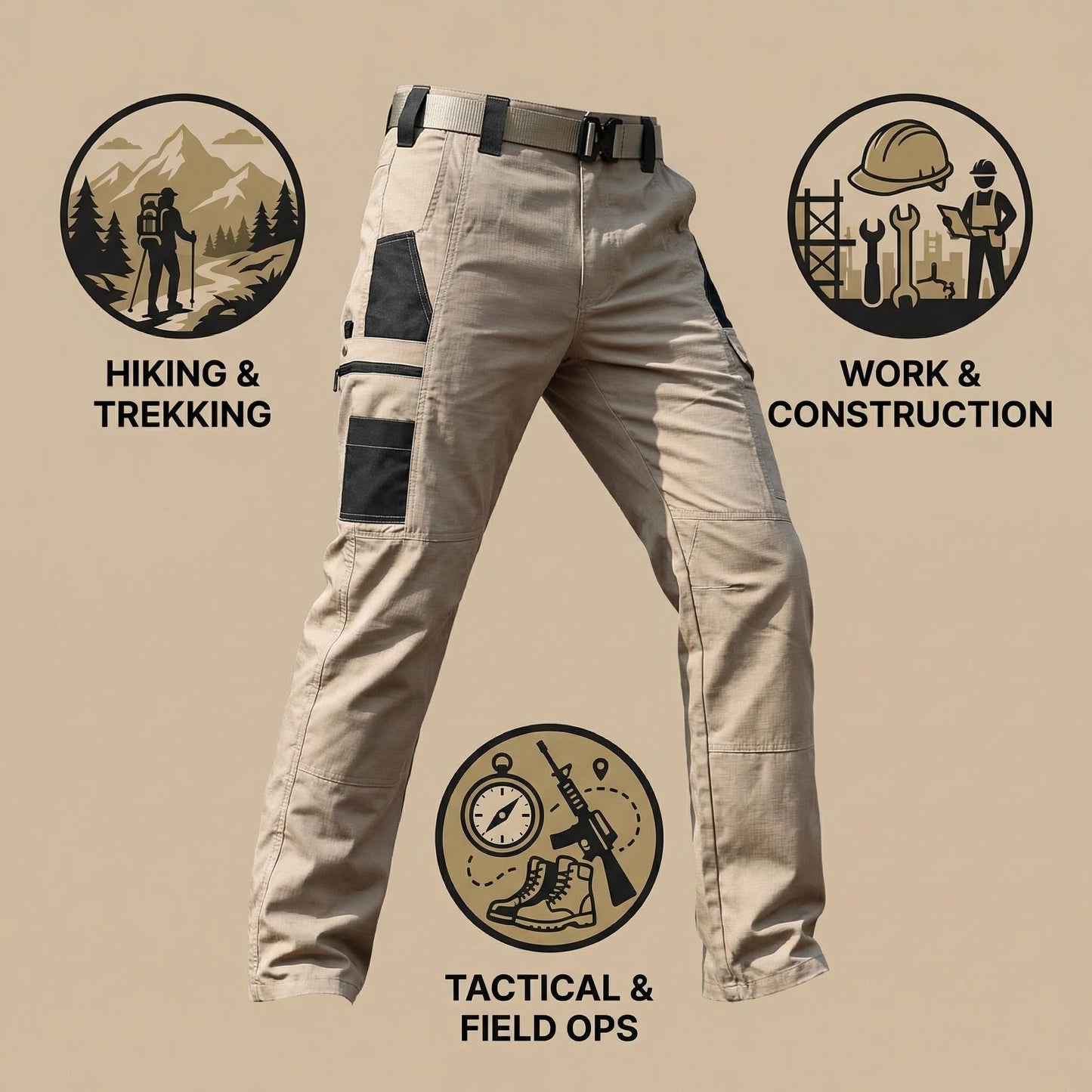 Indestructible Tactical Pants - Ripstop & Water-Resistant Work Cargoes