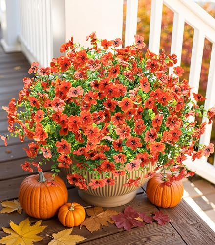 🍂Artificial Fall Flowers Faux Mums for Outdoor Indoor Garden Home Decoration
