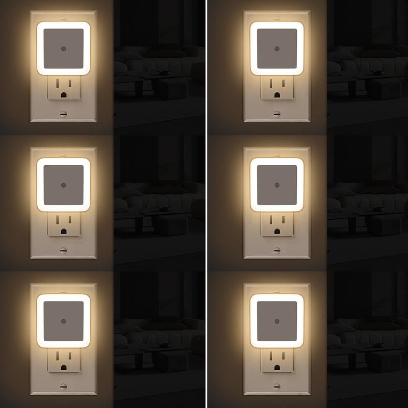 🎉6-Pack Dusk-to-Dawn LED Night Lights (Warm White, Plug-In)