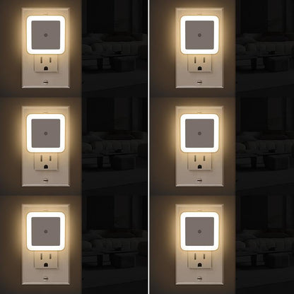 🎉6-Pack Dusk-to-Dawn LED Night Lights (Warm White, Plug-In)