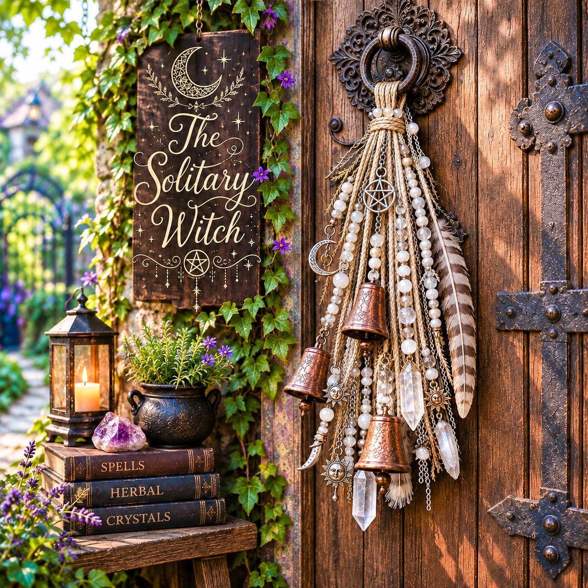 🔮Witchy Door Charm | Bells, Crystals & Celestial Hanging Decor🔮