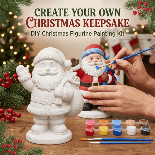 '- 🎨 Beginner-Friendly DIY Christmas Figurine Painting Kit | Create Your Own Festive Holiday Decorations 🎄💕