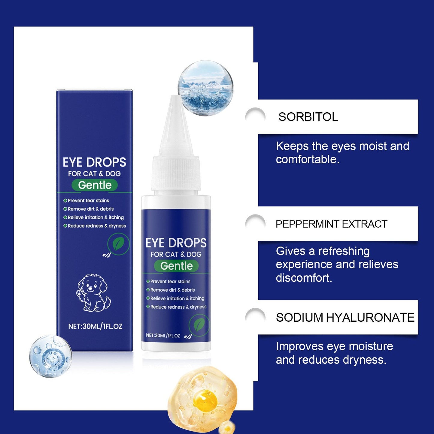 🏆Flash Sale⚡ 50K+ SOLD! 🐶Eye Drops for Cat & Dog, Prevent Tear Stains Remove Dirt
