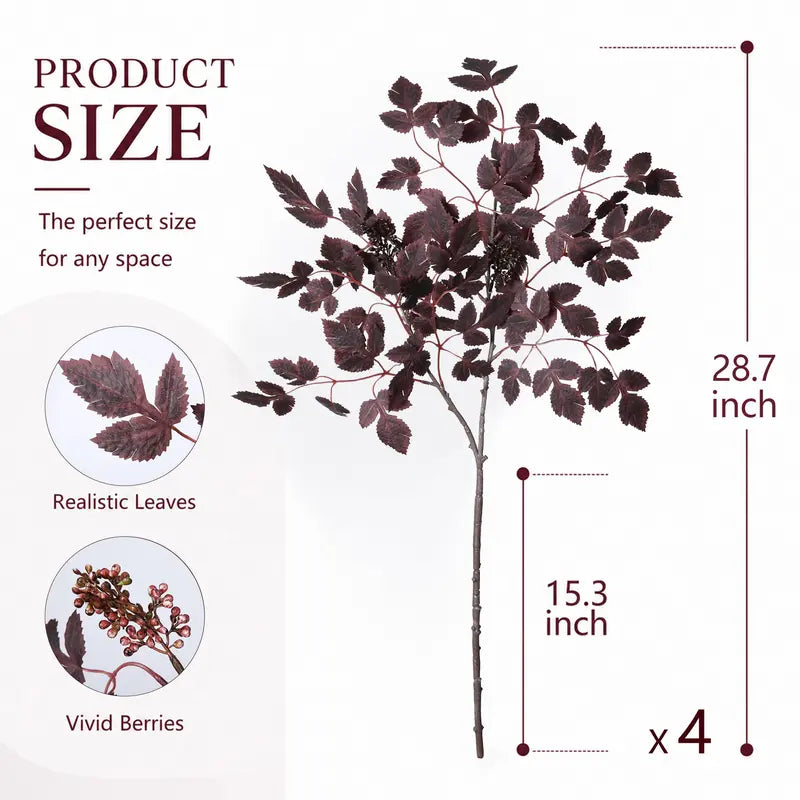 24-In Synthetic Cimicifuga Leaf Spray Stems