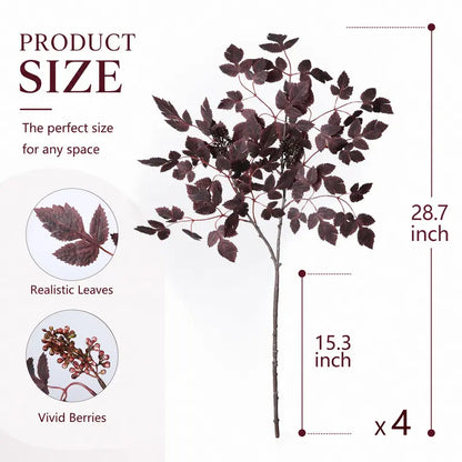 24-In Synthetic Cimicifuga Leaf Spray Stems