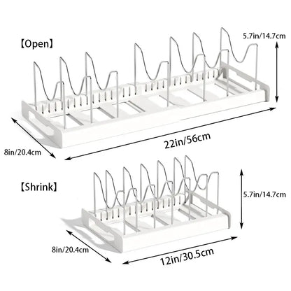 Pot Lid Organizer Rack - 7 Compartment Kitchen Utensils Holder
