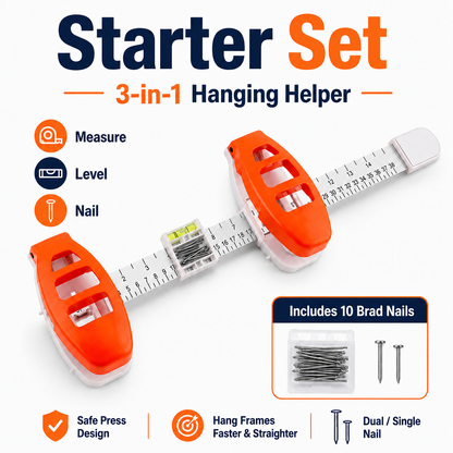 🔥 Limited-Time 49% OFF🖼️ All-in-One Picture Hanging Tool with Level & Dual Nail Positioners
