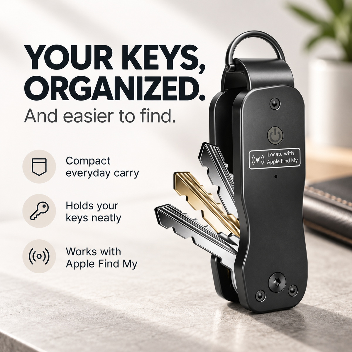 🔑 Smart Key Organizer with Apple Find My – Compact Everyday Key Holder