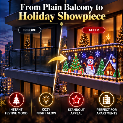 🎉 RGB Pixel Smart Curtain Lights | App Controlled Animated Holiday Lights for Window & Balcony, 2m×1.5m