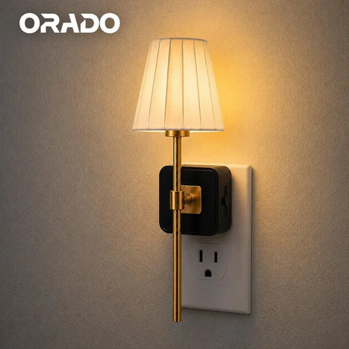Vintage Pleated Fabric Plug-In Night Light