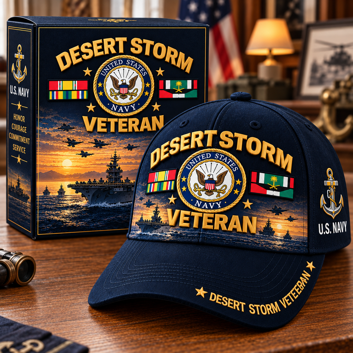🏆Last Day Promo: 49% OFF! 🏜️Desert Storm Veteran Tribute Cap （1991–2026 -35TH ANNIVERSARY）